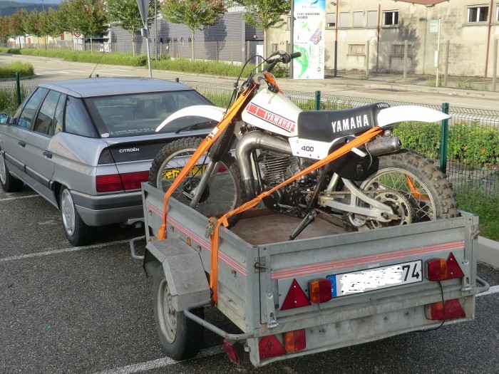 transport des motos à l'ancienne