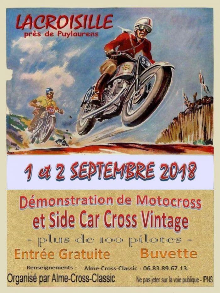 LACROILLE les 1 & 2 septembre 2018 DEMO motocross vintage